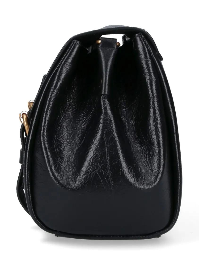 Thumbnail - Dries Van Noten Hobo Bags - Textured Leather Shoulder Bag With Gold-Tone Buckl - Gr. unisize - in Schwarz - für Damen