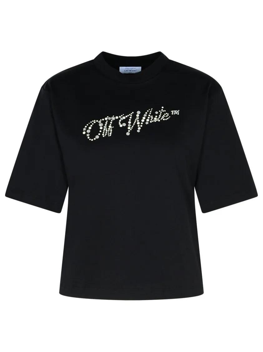 Off-White - Black Cotton T-Shirt - Größe XS - schwarz