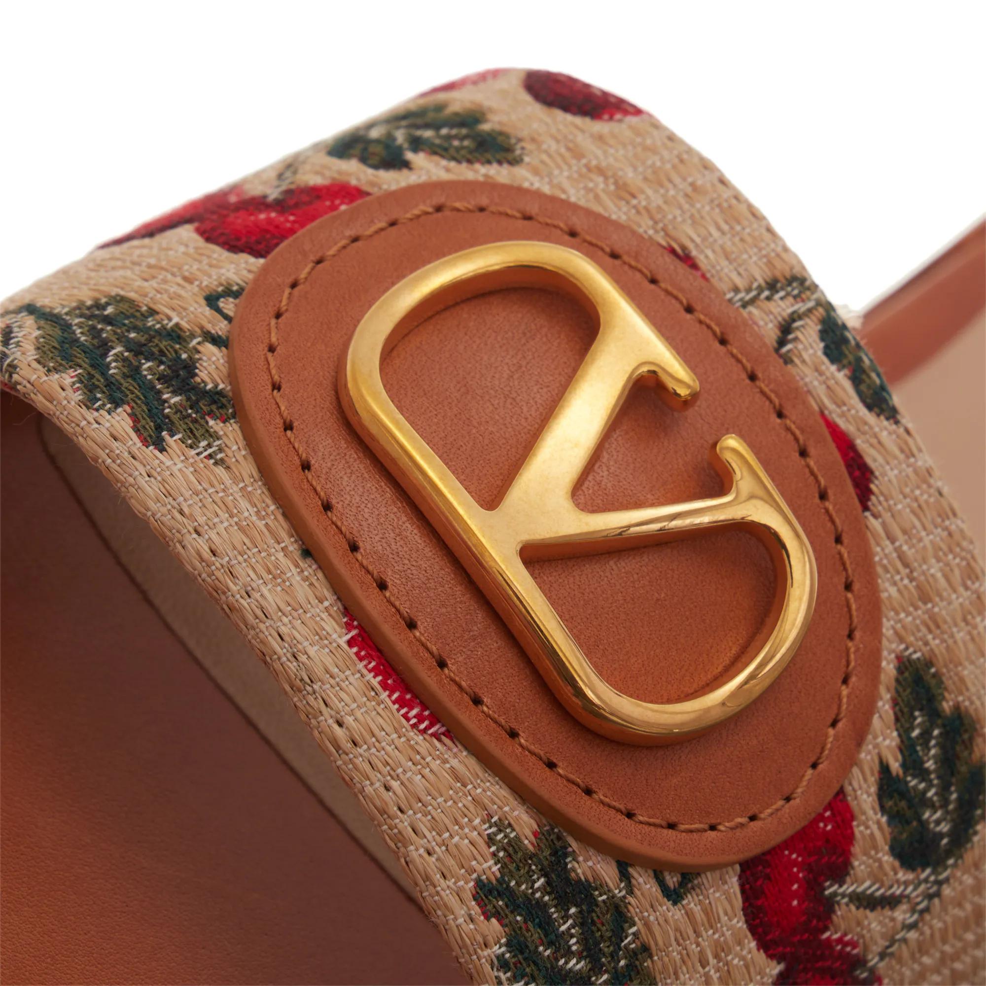 Thumbnail - Valentino Garavani Sandalen - Slide Rafia Jaquard - Gr. 39 (EU) - in Braun - für Damen