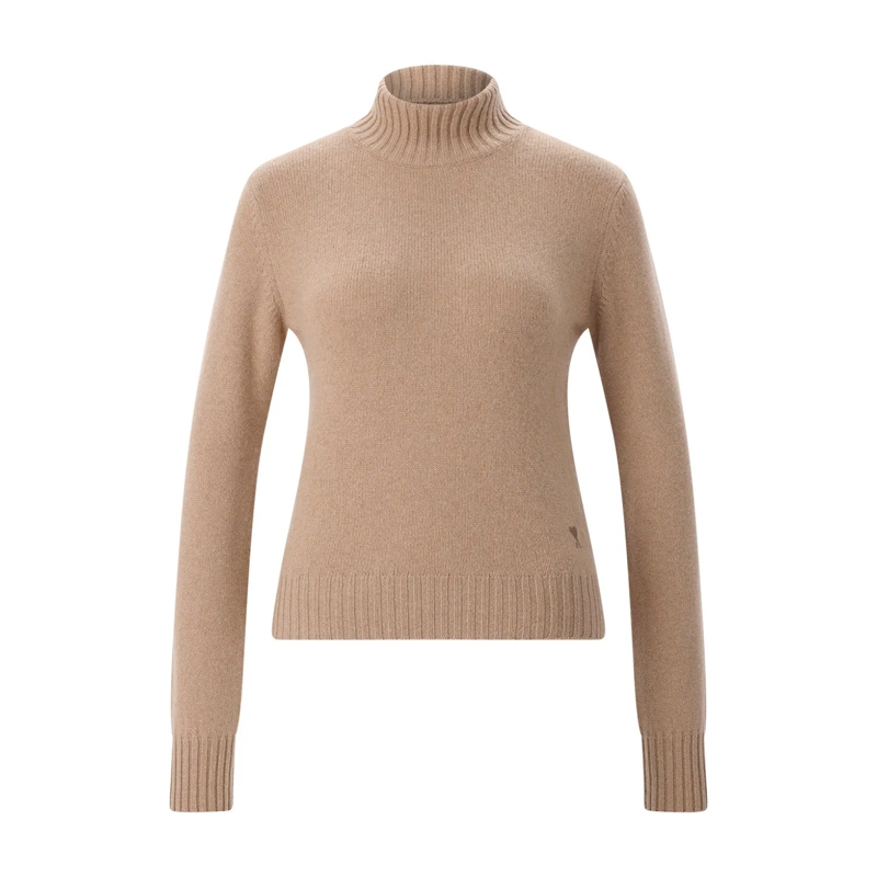 AMI Paris Rollkragenpullover Pullover aus Kaschmir-Woll-Mix schwarz(Image 5)