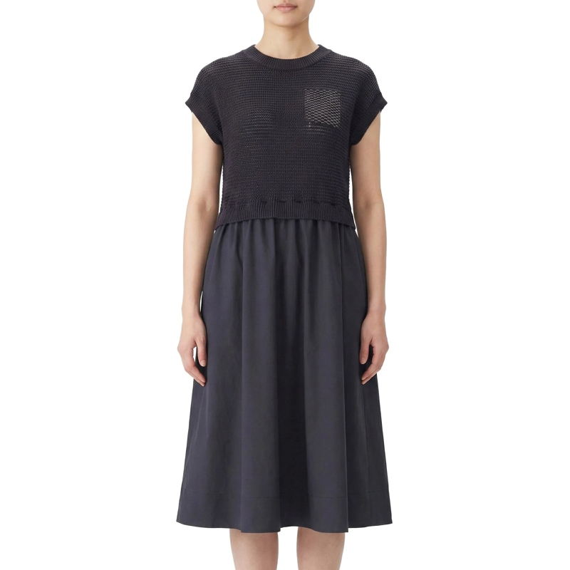 Peserico Robe longue Midikleid im Material-Mix braun(Image 7)