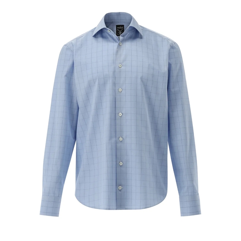 VAN LAACK Hemd Hemd Tailor Fit Karo blau
