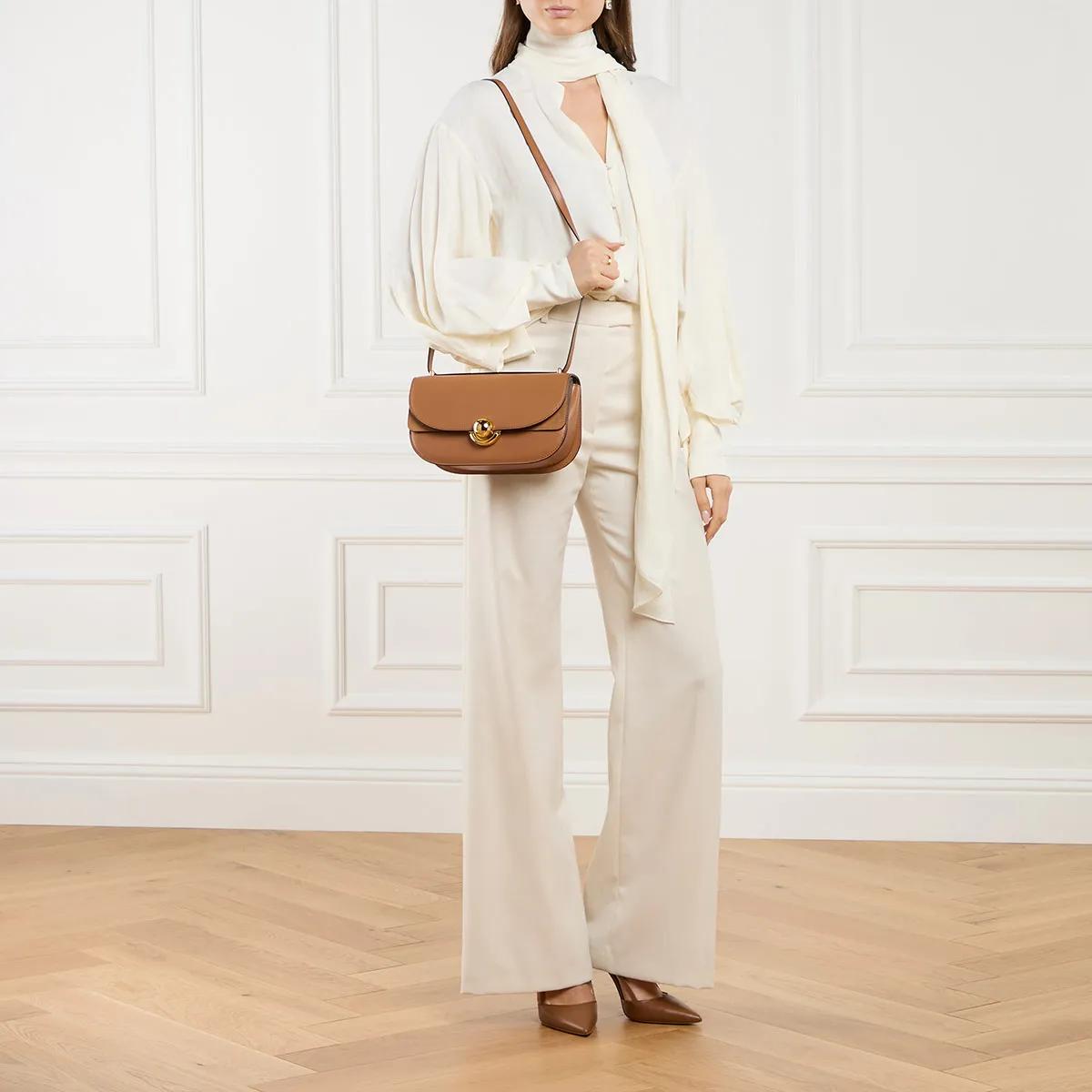 Furla Brandy Schoudertas met Gouden Bol Brown Dames