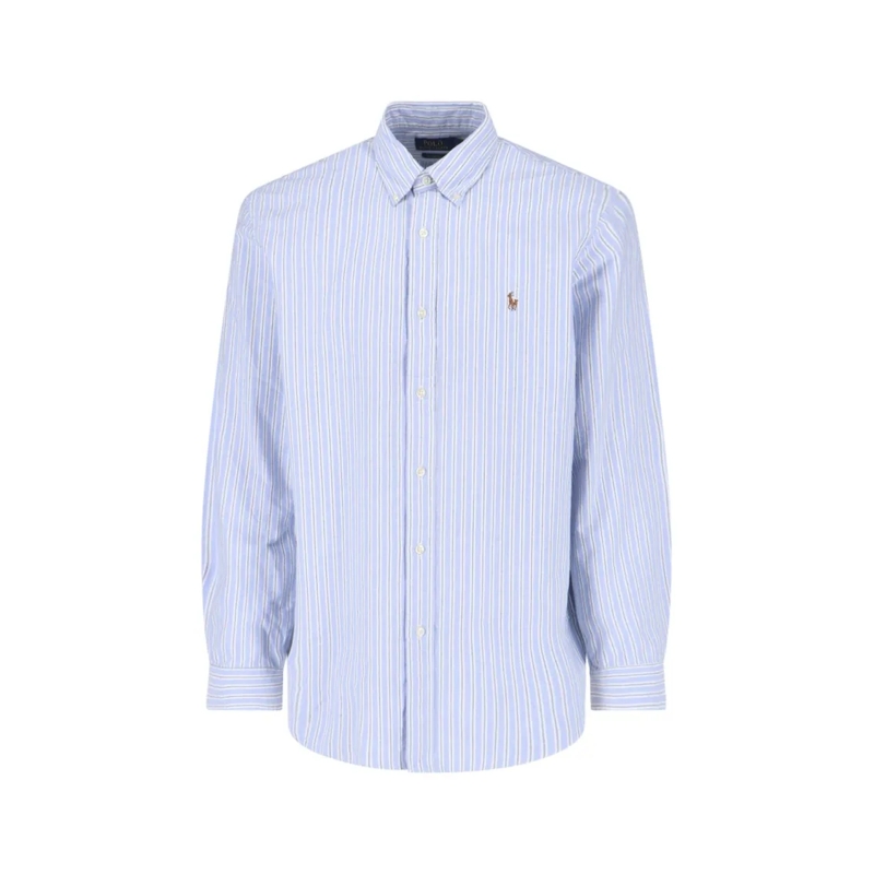 Polo Ralph Lauren Chemise Tailored-Fit Blue Button-Down Shirt With Structure Blue