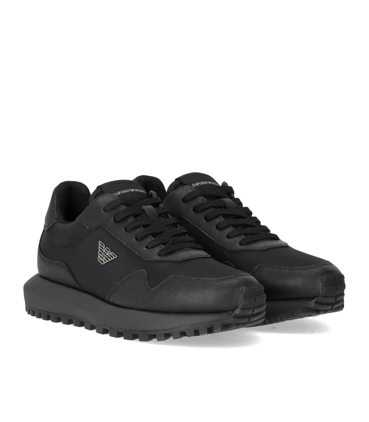 Emporio Armani Sneakers - EMPORIO ARMANI SCHWARZER SNEAKER - Gr. 40 (EU) - in Schwarz - für Damen