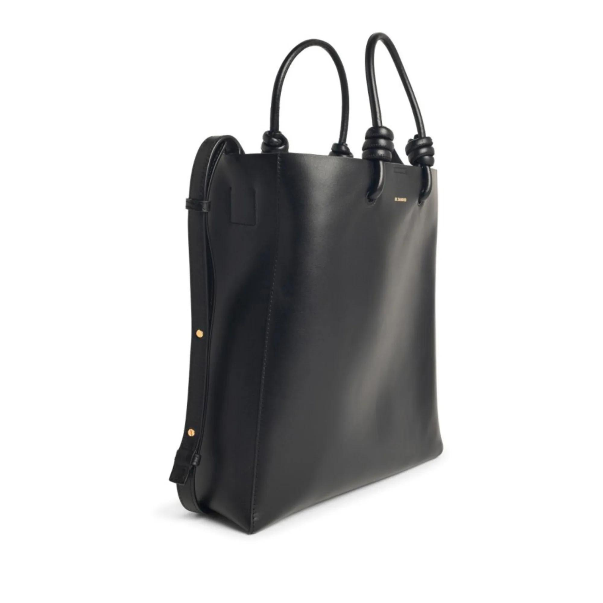 Jil Sander Totes & shoppers 'Tote' Black Leather Crossbody Bag in zwart