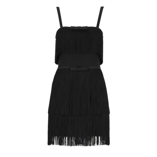 Elisabetta Franchi Dress With Fringes Black 