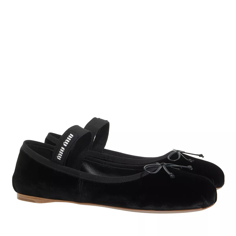 Miu Miu Ballet Flats Loafers Leather Black