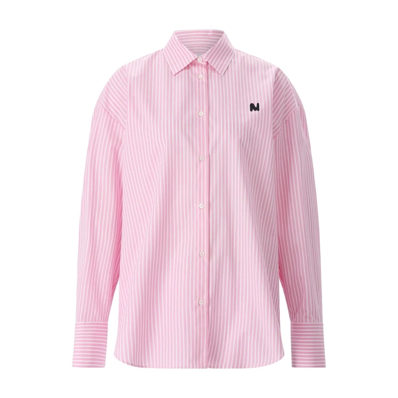 MSGM Chemisier Gestreifte Hemdbluse pink(Image 4)