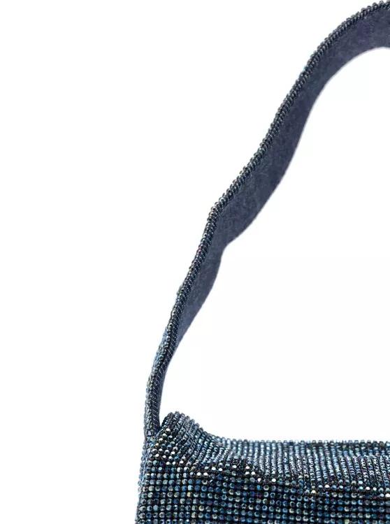 Benedetta Bruzziches Schoudertassen Vitty La Grande' Blue Shoulder Bag With Gem Embell in blauw