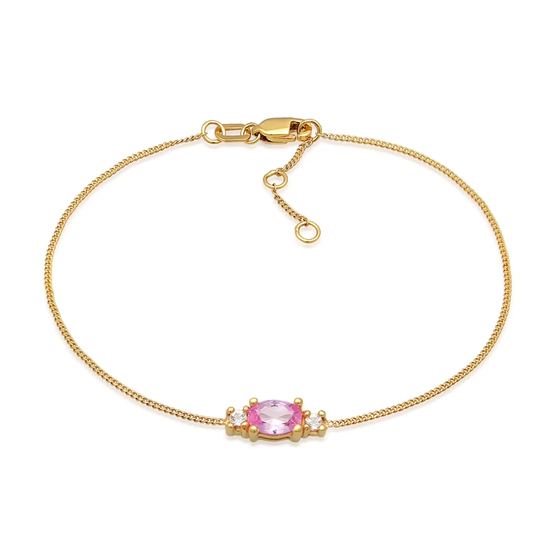 Haze & Glory Armband Armband Synthetischer Saphir Topas 375er Gelbgold gold