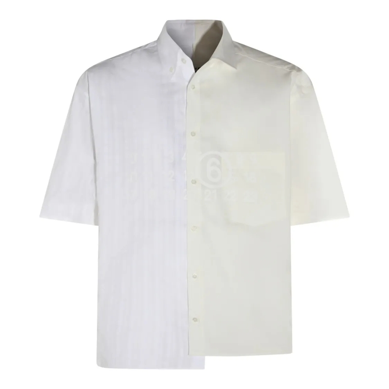 MM6 Maison Margiela Hemd Split Design White Cotton Shirt White