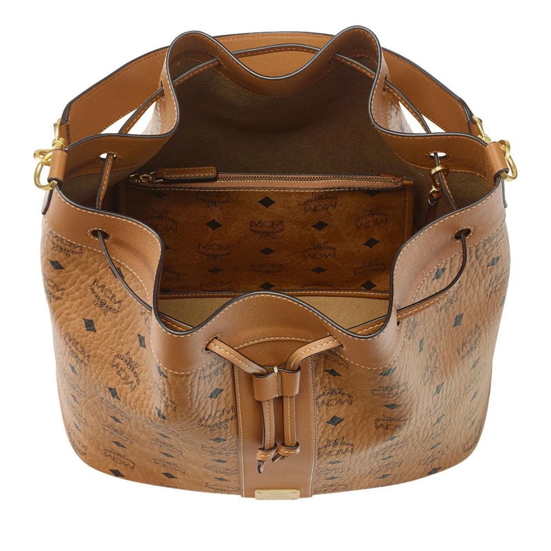 MCM Sac reporter Dessau Vi Drawstring Lrg Co Cognac(Image 9)