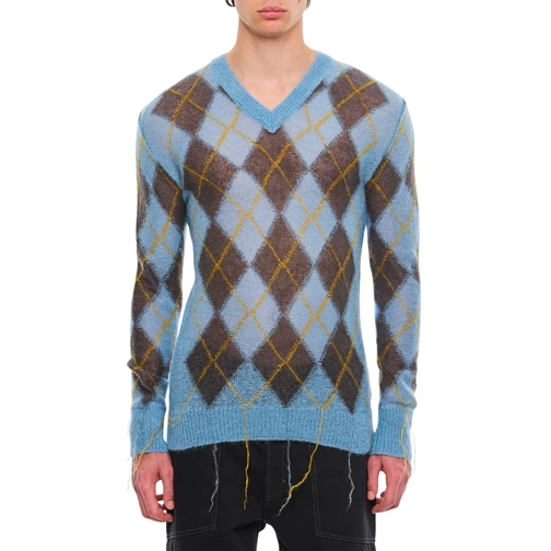 Marni V Neck Sweater Blue Maglione