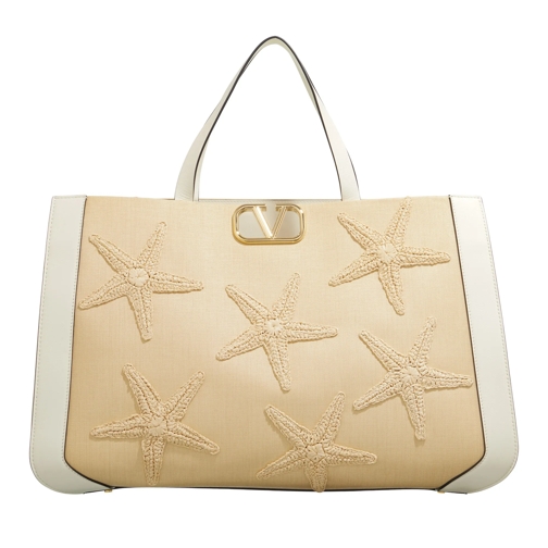 Valentino Garavani Tote Tote Bag Starfish Rafia Natural Beige