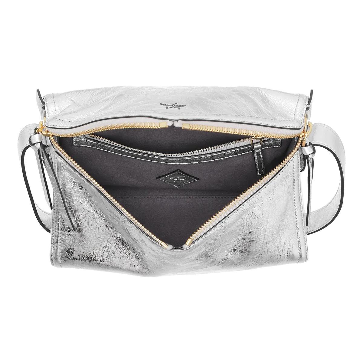 MCM Crossbody bags Diamant 3D Leather Shoulder Bag Small Sv in zilver
