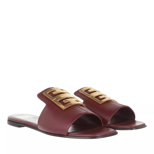 Givenchy 4G Sandals Grained Leather Burgundy Slipper