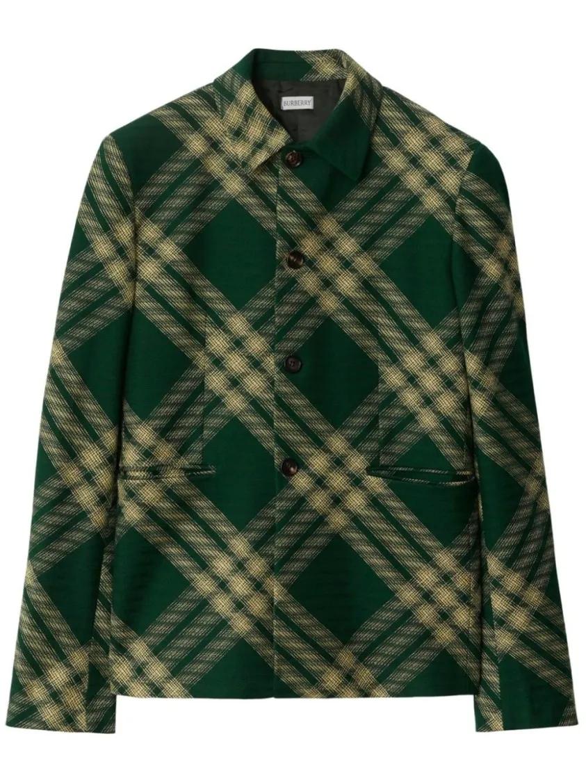 Thumbnail - Burberry - Wool Overshirt - Größe 50 - grün