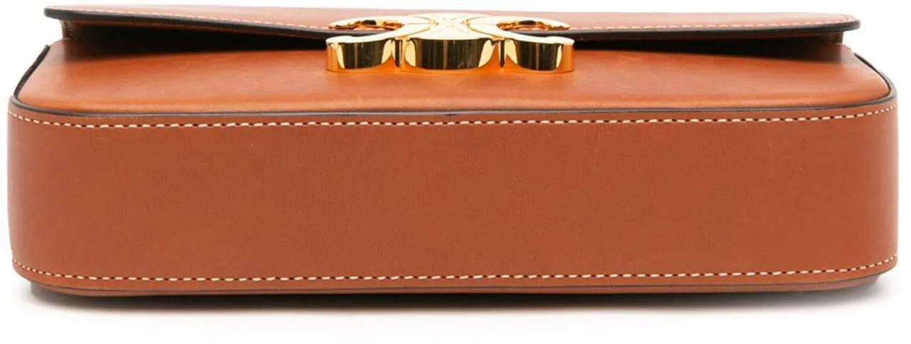 Celine Hobo bags Leather Triomphe Claude Shoulder Bag in bruin