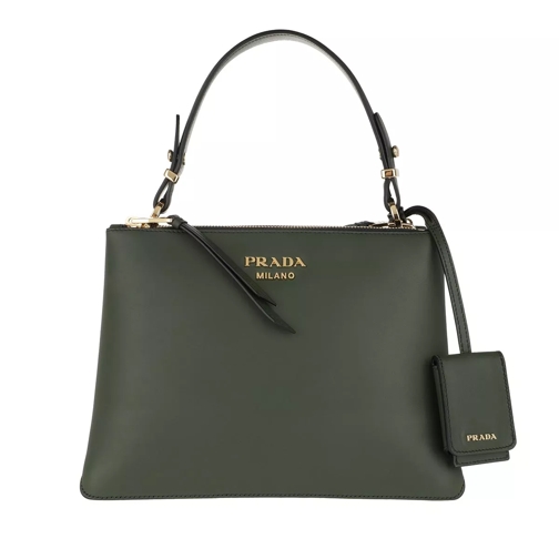 Prada Deux Small Bag Leather Forest Fourre-tout