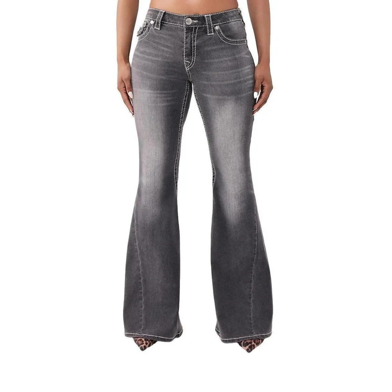 True Religion Jeans - Flared-Jeans- Weiter Schlag- Drehbein- Gedreh schwarz(Image 5)