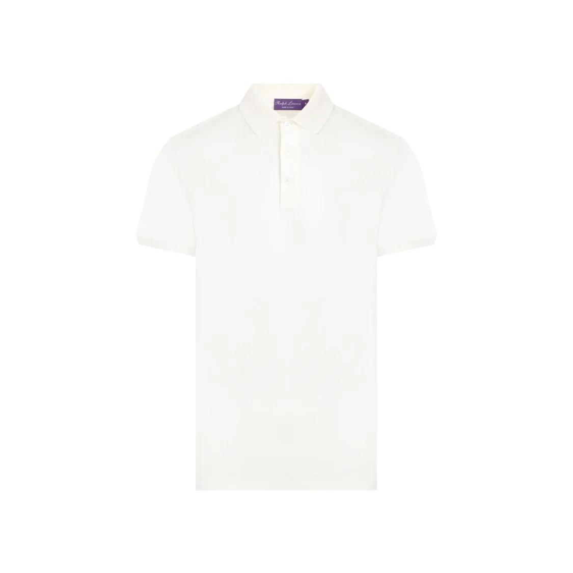 Ralph Lauren X Purple Label - Short Sleeve Cream Cotton Polo - Größe M - weiß