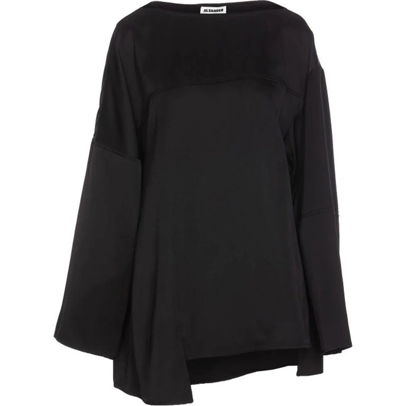 Jil Sander Blouse Blend Silk Blouse Black