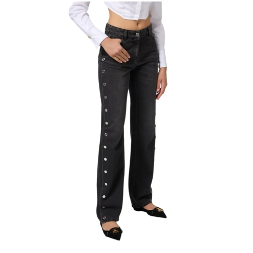 Elisabetta Franchi  Jeans Noir Boutons argent C�t�s jambes Elisabetta  schwarz