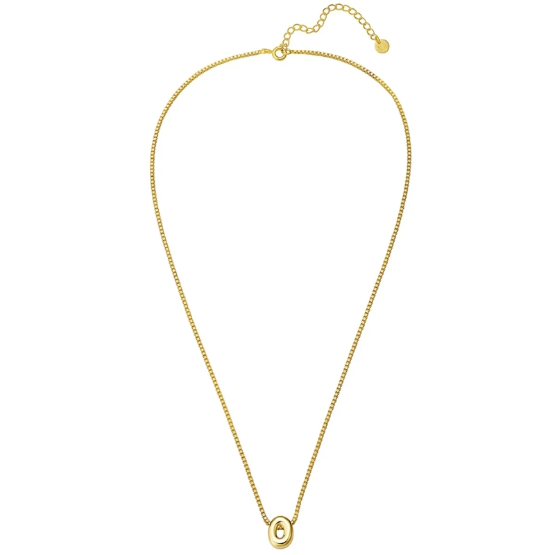 Glanzstücke München Mittellange Halskette Sterling Silber Halskette Buchstabe O gold(Image 2)