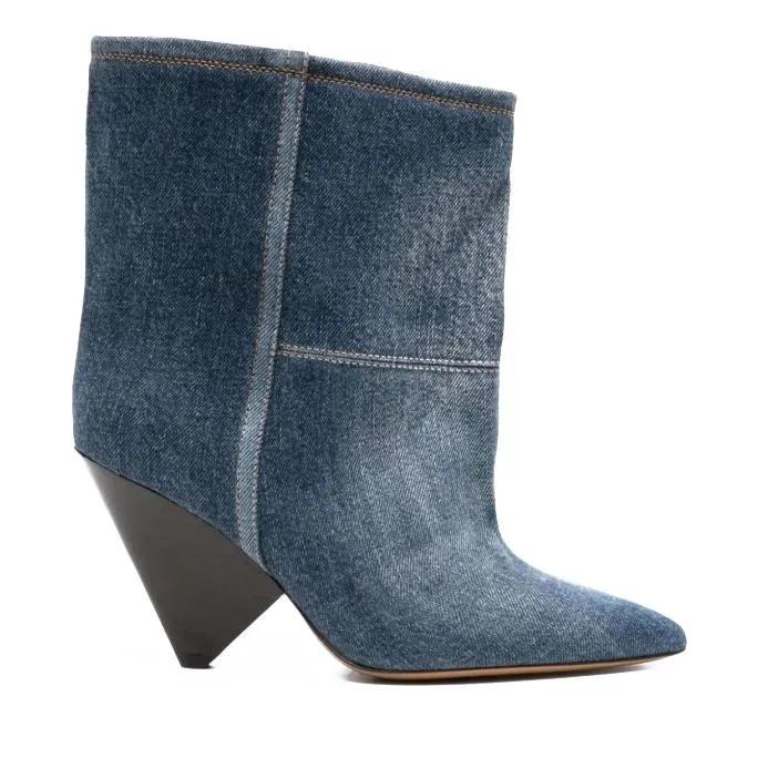 Isabel Marant Stiefel - Miyako 90Mm Denim Boots - Gr. 38 (EU) - in Blau - für Damen