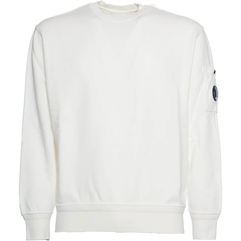 CP Company  Cotton Diagonal Fleece Crew Neck Sweatshirt weiß