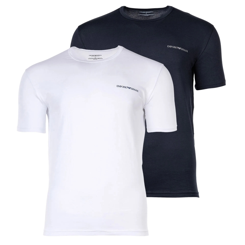 Emporio Armani Hemd Pure Cotton 2er Pack blau