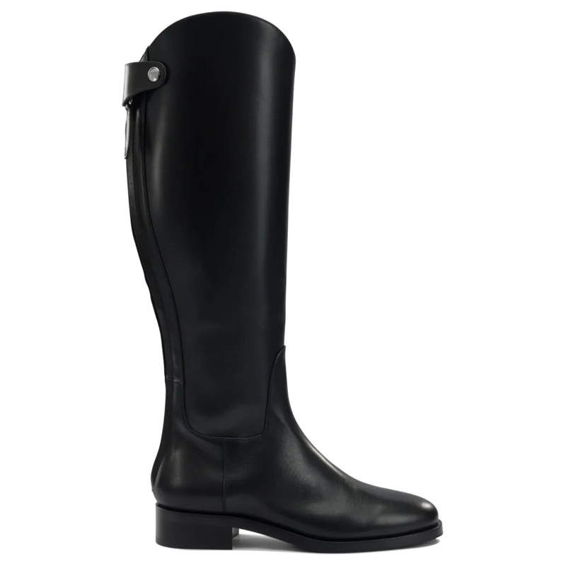 Aeydē Stiefel Fitted Black Full-Grain Leather Riding Boots Black