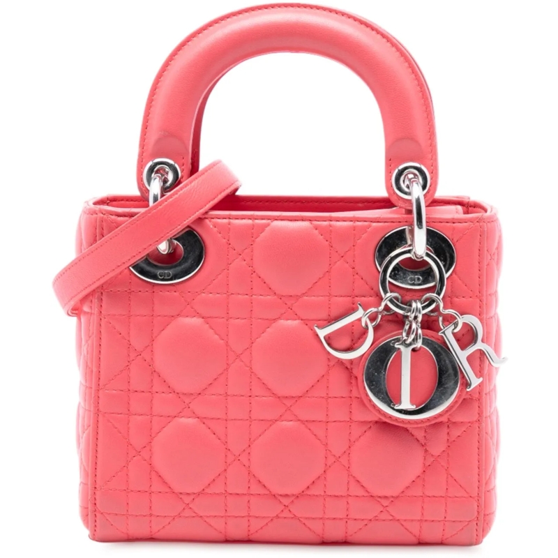 Christian Dior Schultertasche Mini Lambskin Cannage Lady Dior rose