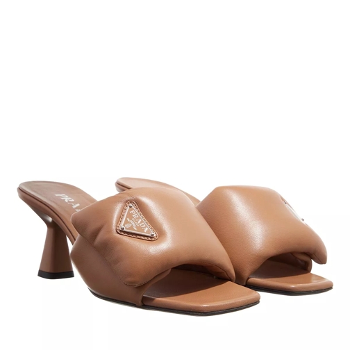 Prada Soft Sandals Made Of Padded Nappa Caramel Muil