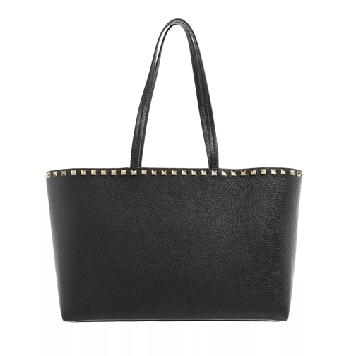 Valentino Garavani Rockstud Shopping Bag Calfskin Black Sac à provisions
