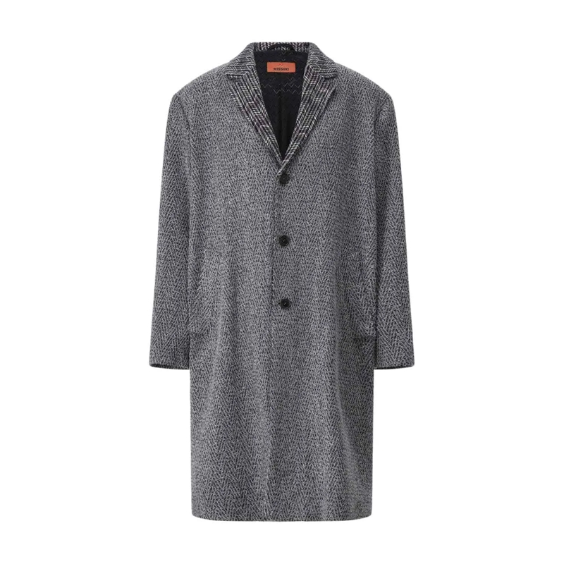 Missoni Wintermantel Mantel aus Woll-Mix Grau