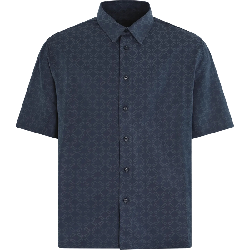 Givenchy Legeres Oberteil Heren Shiny Monogram Shirt Blauw blau