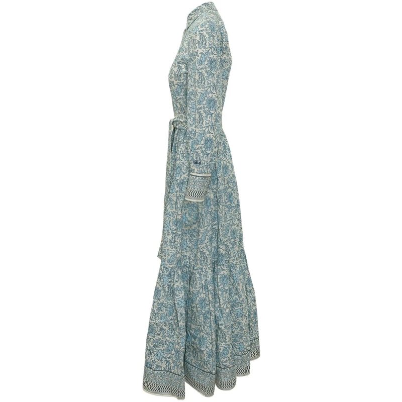 Mc2 Saint Barth Maxikleid Jensen Abito Chemisier Lungo hellblau(Image 3)