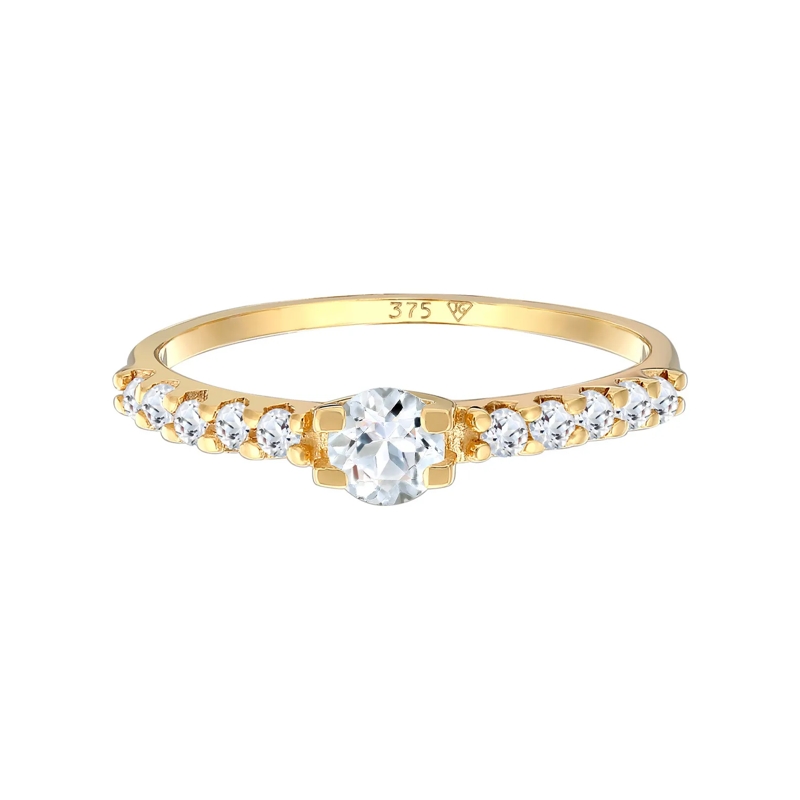Elli Ring Ring Topas Solitär Verlobung 375er Gelbgold gold(Image 2)