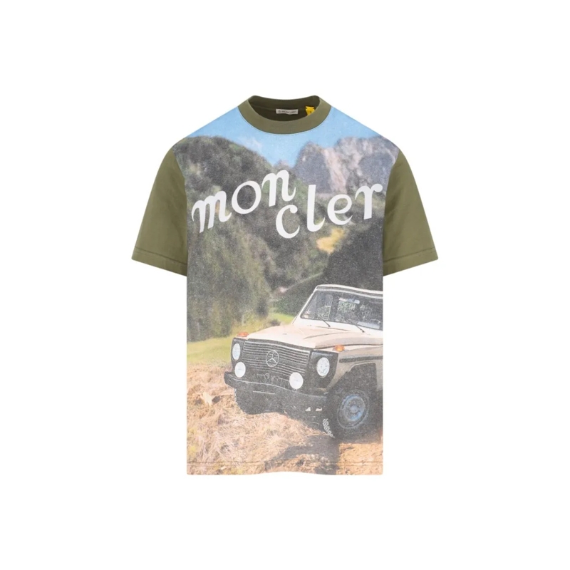 Moncler T-shirt Nigo Logo T-Shirt, In Green Cotton Green