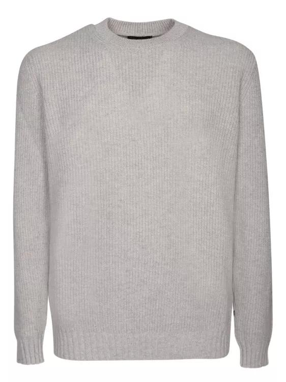 Thumbnail - Dell'oglio - Grey Round Neck Pullover - Größe 52 - gray