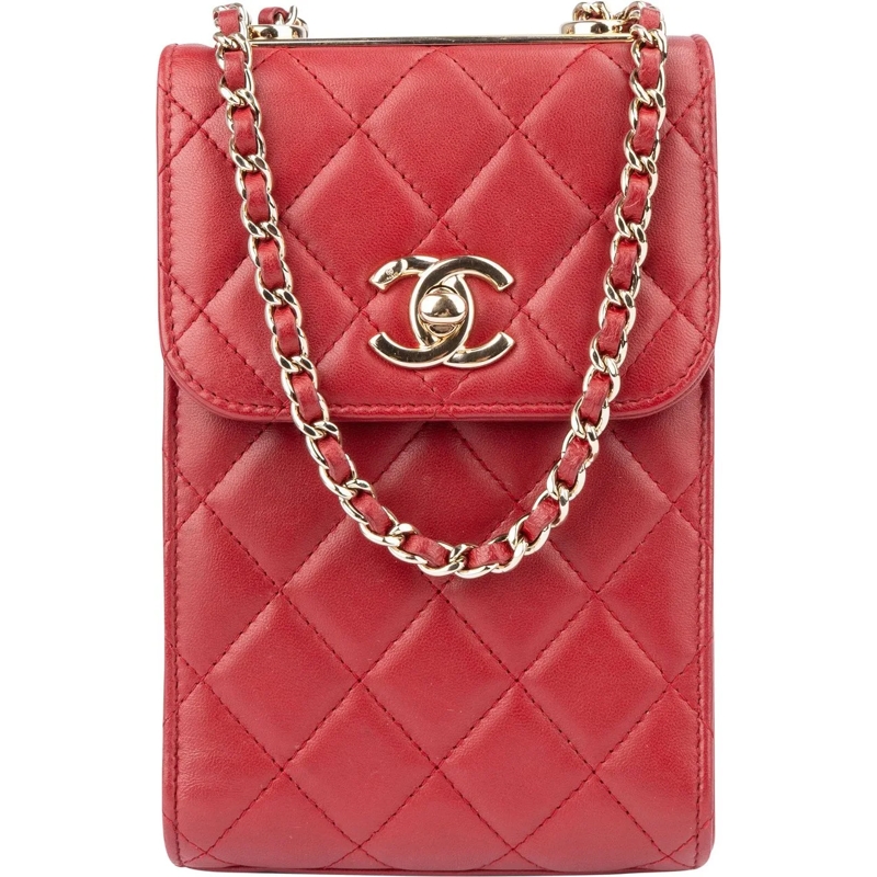 Chanel Schultertasche Chanel Quilted Lambskin On Chain Single Flap Cross rot