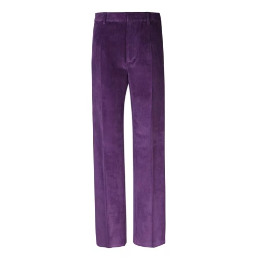 Dsquared2 Purple Cotton Velvet Trousers Purple Freizeithosen