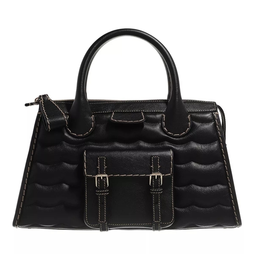 Chloé Medium Edith Day Tote Bag Quilted Leather Black Satchel