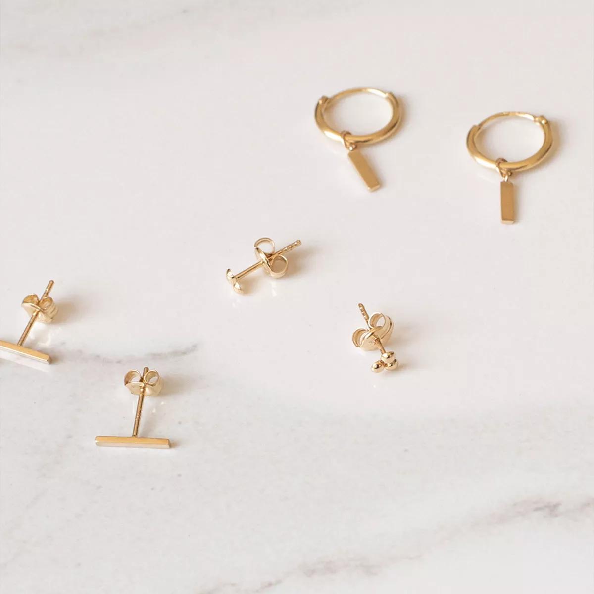 Thumbnail - Isabel Bernard Ohrringe - Rivoli Emilie 14 Karat Ear Studs With Spheres - Gr. unisize - in Gold - für Damen