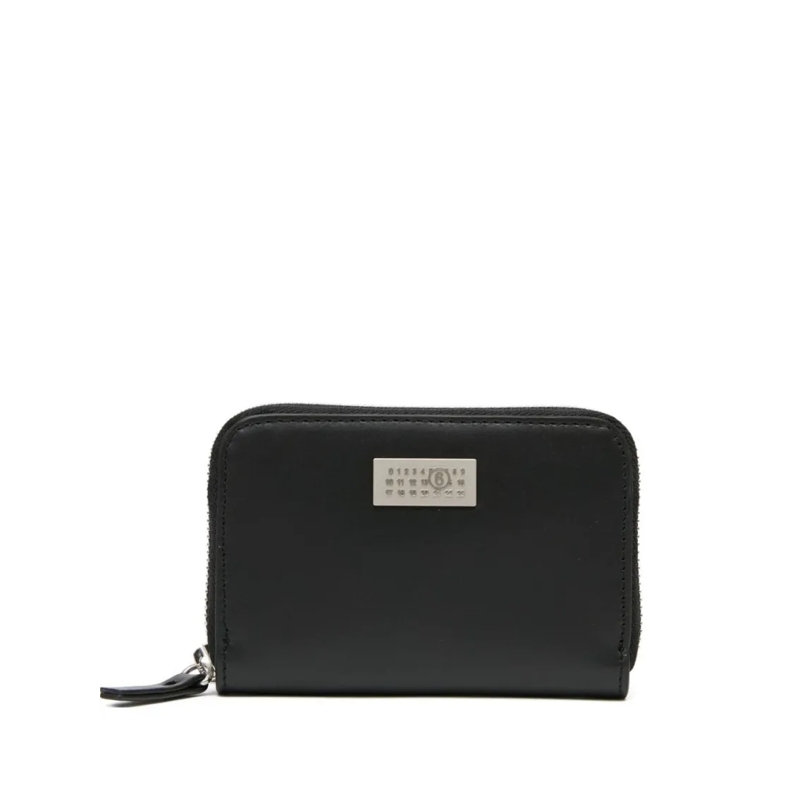MM6 Maison Margiela Geldbörse Rectangular Black Wallet With Zip-Around Closure Black