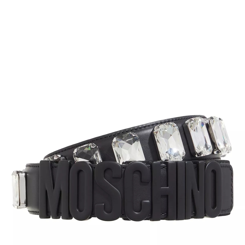 Moschino Ledergürtel Belt Fantasy Print Black