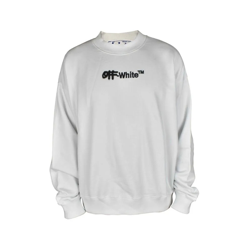 Off-White  Slim Fit White Sweatshirt With Iconic Logo Design White
