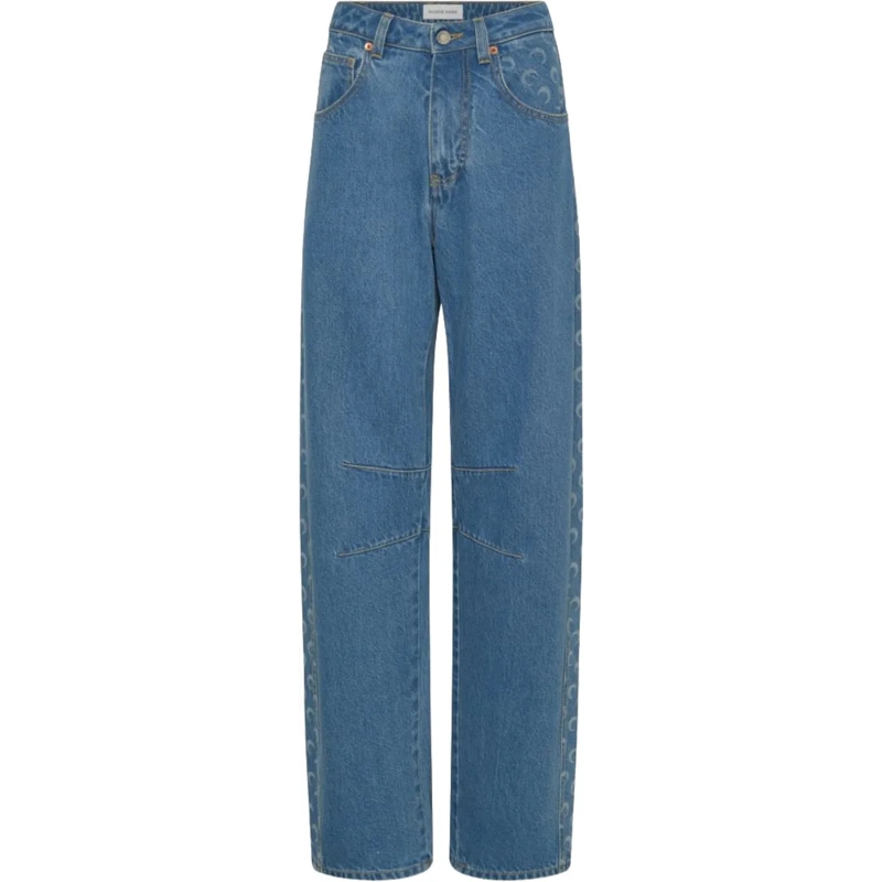 Marine Serre Jeans à jambe droite Jeans Azzurro blau